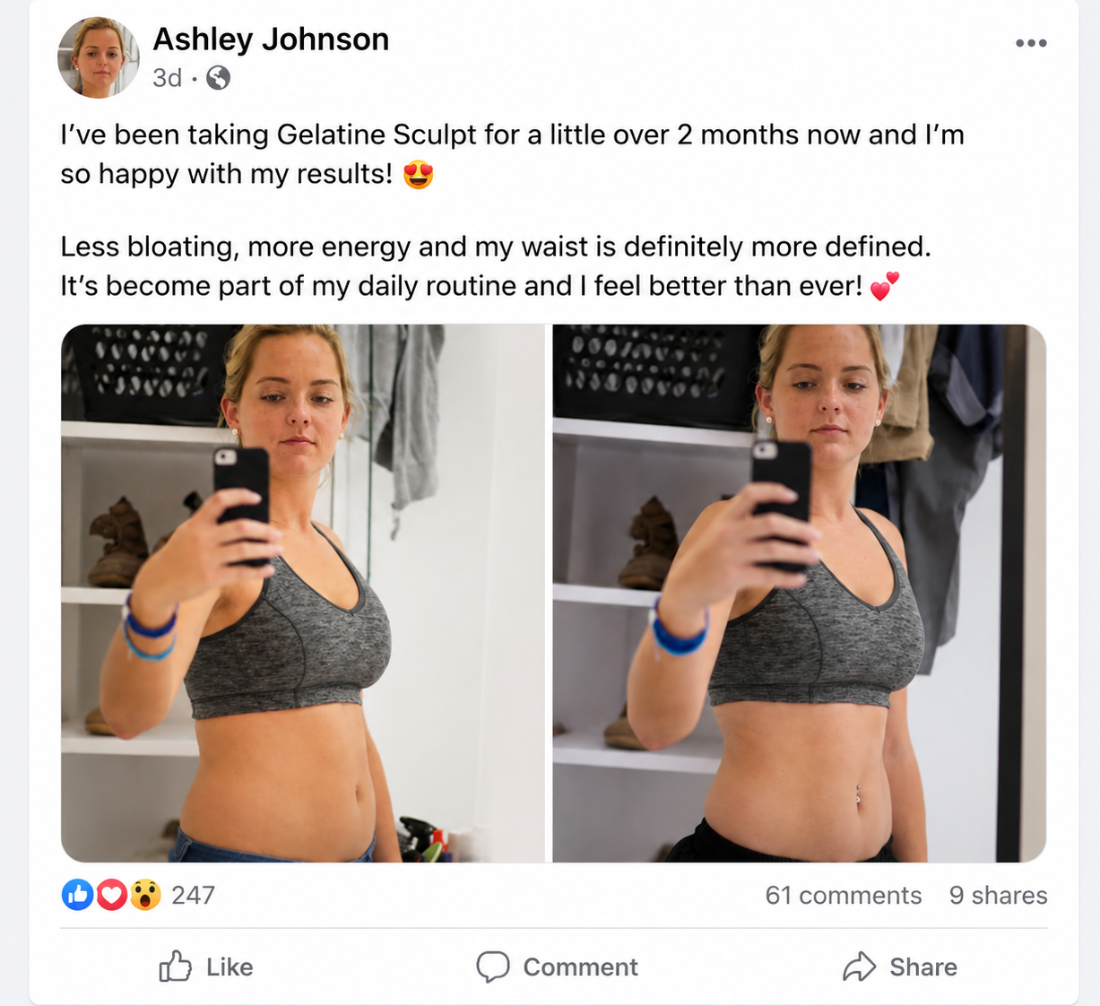 Real Gelatine Sculpt user post on Facebook