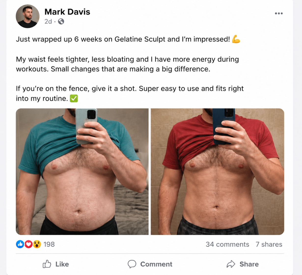 Real Gelatine Sculpt user post on Facebook