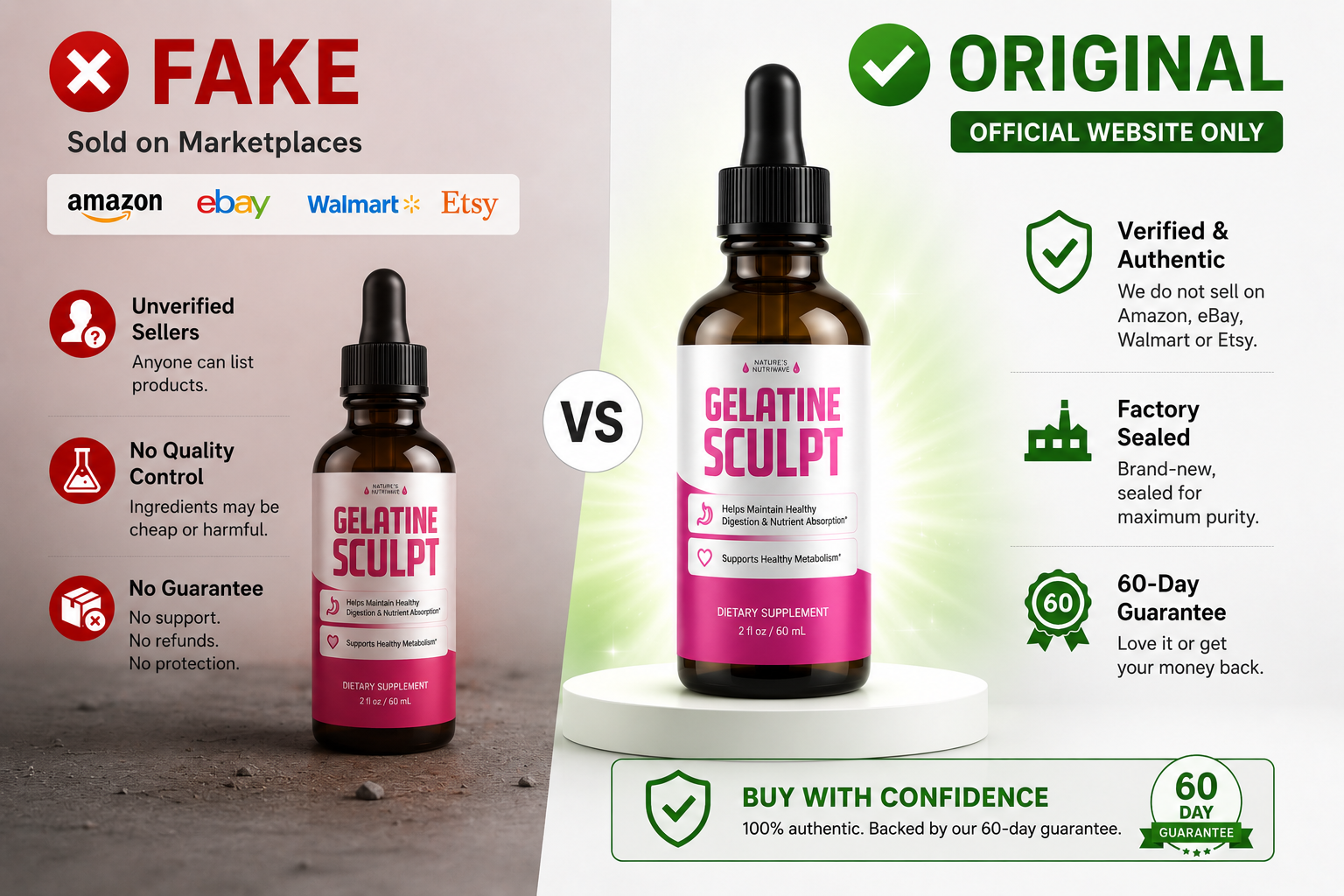 Gelatine Sculpt counterfeit warning