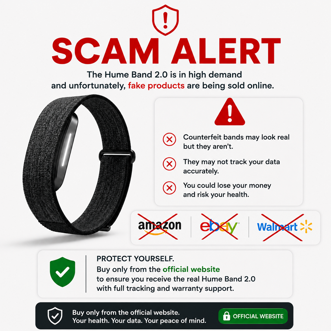 Buy Hume Band 2.0 only from the official website